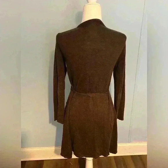 J.Jill Ladies Waist Length Brown Sweater w/Tie Belt Size Small - Picture 4 of 6